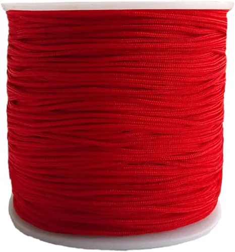 Vista 22 de Cuerda de nailon de 109 yardas de 0.031 in para pulseras de macramé, nudos chinos, collares, colgantes, fabricación de joyas (rojo)