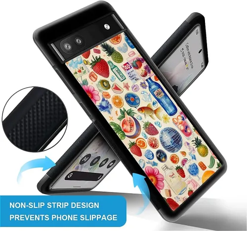Vista 1198 de Compatible con Google Pixel 4A 5G Mobile Case Creative Acrylic Panel trasero Silicona Protección Grip especialmente diseñado para Google Pixel 4A 5G