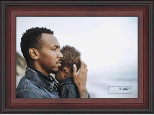 Vista 10 de Poster Palooza 3x3 Inch Contemporary Mahogany Complete Wood Square Picture Frame with UV Acrylic Plexiglass, Foam Board Backing & Hardware Included