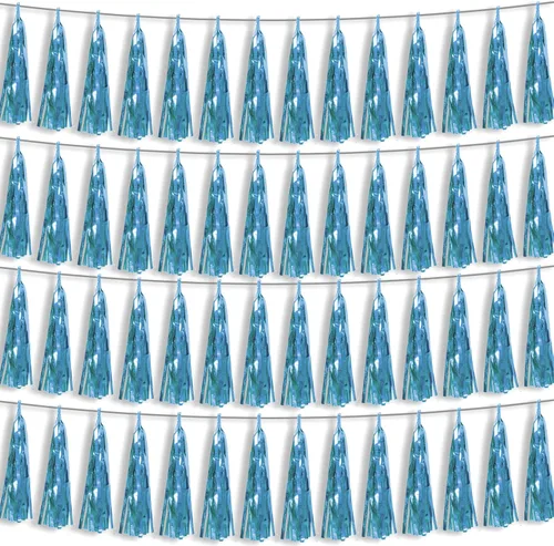 Vista 18 de 4P Guirnalda de Borla de Flecos de Aluminio Metálico Negro para Flotas de Desfile, Despedida de Soltera, Boda, Cumpleaños, Halloween, Navidad