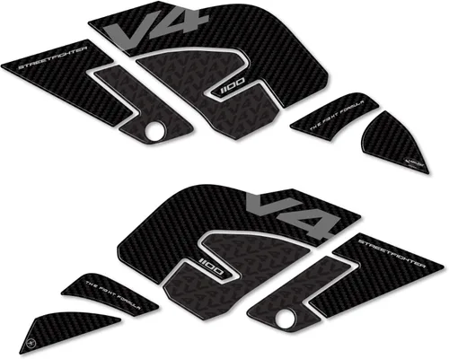 Vista 2 de labelbike - 2 pegatinas 3D de resina, protección lateral para tanque de motocicleta compatible con Ducati Streetfighter V4 2023