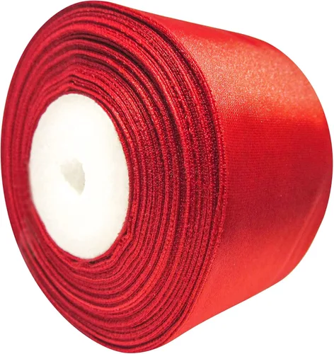 Vista 6 de Cinta beige de 2 pulgadas para manualidades, cinta de regalo, cinta de satén beige sólido, rollo de cinta de 2 pulgadas x 25 yardas