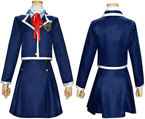 Vista 7 de Disfraz de espada de anime en línea SAO Yuuki Asuna para uniforme escolar, disfraz de Halloween para mujer y niña