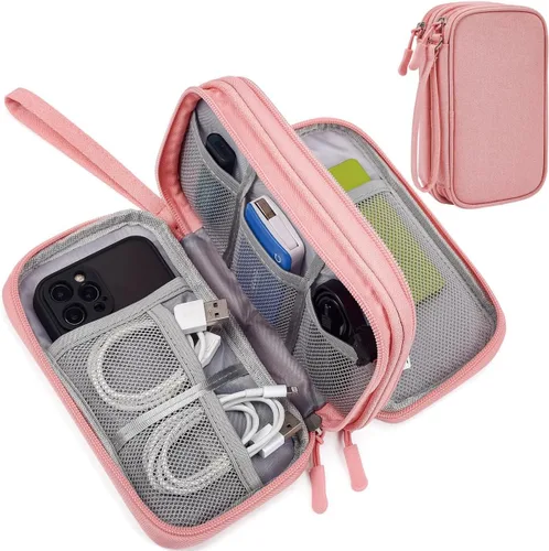Vista 21 de CAAORDKSO Bolsa Organizadora de Electrónicos para Viaje, Estuche Pequeño Organizador de Cables Impermeable, Bolsa de Accesorios, Estuche Electrónico