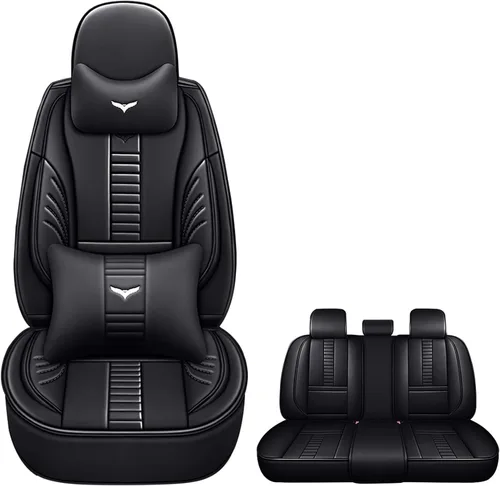 Vista 10 de Fundas de asiento delantero para Jeep Grand Cherokee 2000-2025, protección de banco frontal 3D compatible con bolsa de aire lateral, línea negra