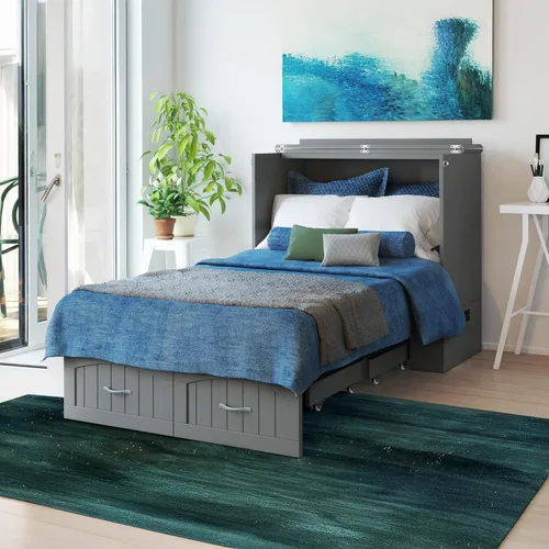 Vista 2 de AFI, Southampton Murphy - Cómoda de cama individual XL con colchón de 6 pulgadas, cajón de almacenamiento y cargador USB integrado, color gris