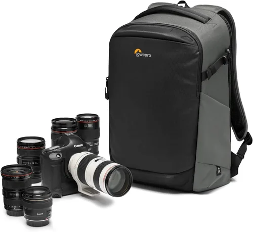Lowepro Flipside BP 400 AW III - Mochila para cámara réflex digital y sin espejo, color gris oscuro, con acceso trasero, con acceso lateral, con