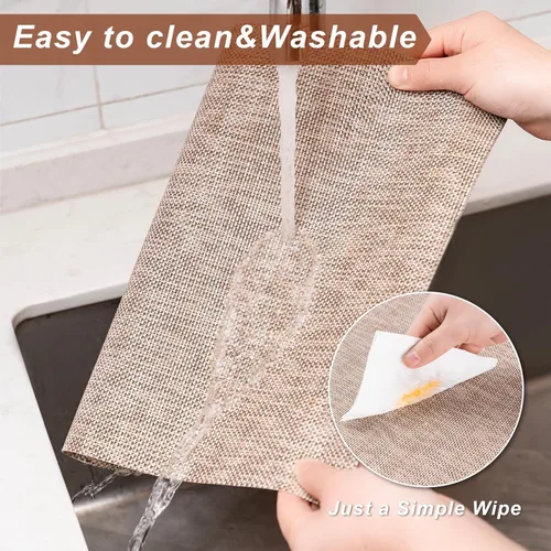 Vista 5 de CADONO Juego de 4 manteles individuales de vinilo lavables para interiores y exteriores, para mesa de comedor, duraderos, antideslizantes