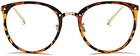 Vista 3 de Gafas unisex lisas, gafas retro con marco de metal, gafas redondas, lentes ópticas vintage, lentes transparentes