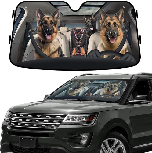 Vista 29 de GENANY Eagle - Parasol para parabrisas de automóvil, SUV, camión (55 x 30 pulgadas), parasol patriótico para parabrisas, protectores para ventanas