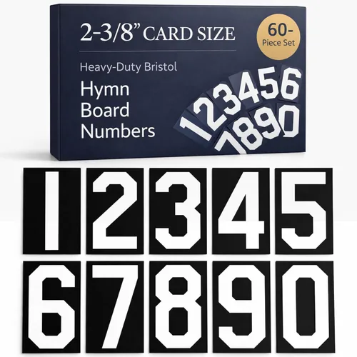 Vista 7 de Números de tablero de himnos; altura de la tarjeta 2-3/8 a 3