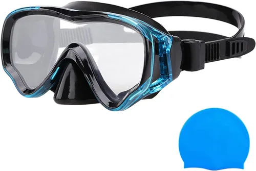 Vista 16 de Máscara de buceo para niños, gafas de natación antivaho y antifugas, gafas de esnórquel, impermeable, duradera, máscara de vidrio templado