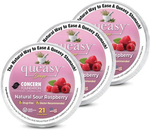 Vista 8 de Three Lollies Queasy Drops - Sabor a Cola - Alivio de las náuseas y del mareo de viaje, calma la boca seca y calma el estómago - Ingredientes