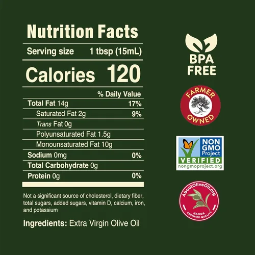 Vista 2 de Aceite de Oliva Extra Virgen Suave Pompeian, Contiene Polifenoles, Primer Prensado en Frío, 101 Fl Oz