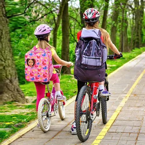 Vista 5 de ZITA ELEMENT Mochila de muñeca de 18 pulgadas con diseño de mariposa con ropa y accesorios, incluyendo ropa de muñecas de 18 pulgadas, zapatos