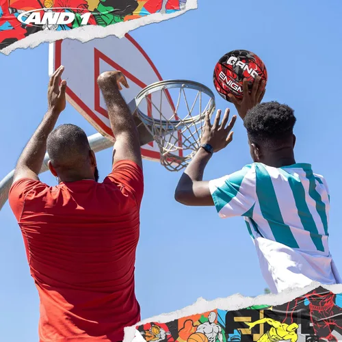 Vista 5 de AND1 Enigma Basketball - Streetball for Indoor and Outdoor Use, Deep Channel Construction and Durability Rojo/Gris