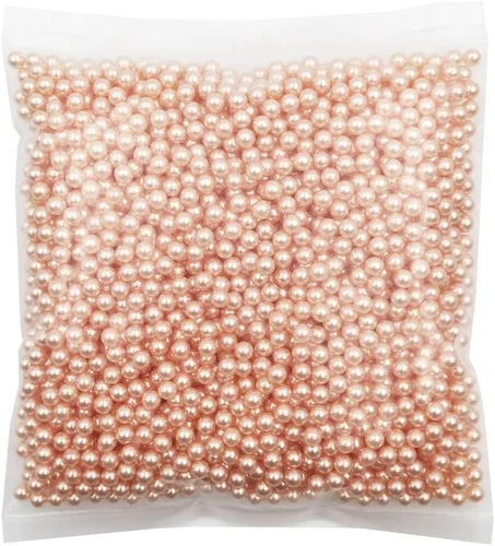 Vista 6 de INSPIRELLE 2600 perlas de imitación de ABS negras sin perforar para rellenos de jarrón, cuentas de maquillaje sin agujero de 0.236 pulgadas