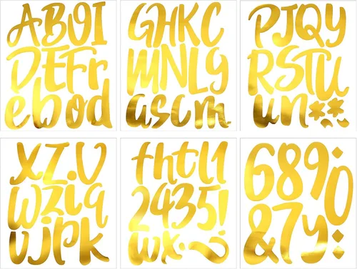 Vista 6 de Outus 576 piezas de 8 hojas de calcomanías de letras adhesivas de vinilo, calcomanías de números del alfabeto, calcomanías de números de buzón