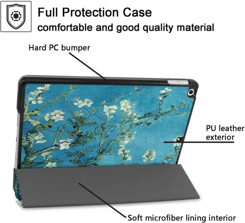 Vista 5 de Funda para Apple iPad 10.2 de 9ª/8ª/7ª generación (2021/2020/2019) con función de encendido y apagado automático, ultra fina y ligera, soporte