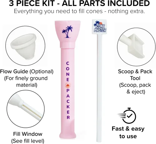 Vista 3 de Kit de carga y llenado de cono - Herramienta de embalaje de cono preenrollado para 2.756 in, 3.307 in (1¼), 3.858 in clásico y 4.291 in tamaño King