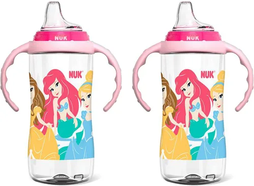 NUK Disney Princess - Vaso grande para aprender, 10 onzas, paquete de 2 unidades, sin BPA, a prueba de derrames