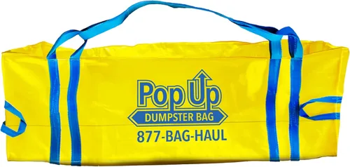 Vista 3 de Bolsa - Bolsa de basura flexible amarilla de 3 yardas cúbicas y soporta hasta 3,500 libras, bolsa de basura resistente