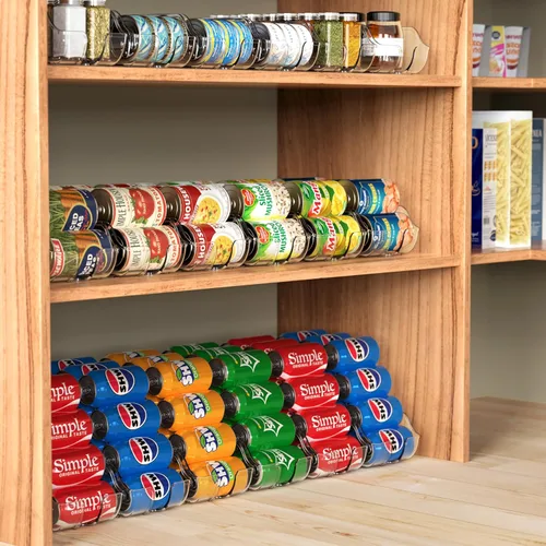 Vista 9 de Simple Houseware Organizador y dispensador de latas de soda para refrigerador/despensa, transparente