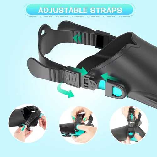 Vista 3 de Correa ajustable con hebillas de liberación rápida (piezas de repuesto) para aletas de snorkel Greatever