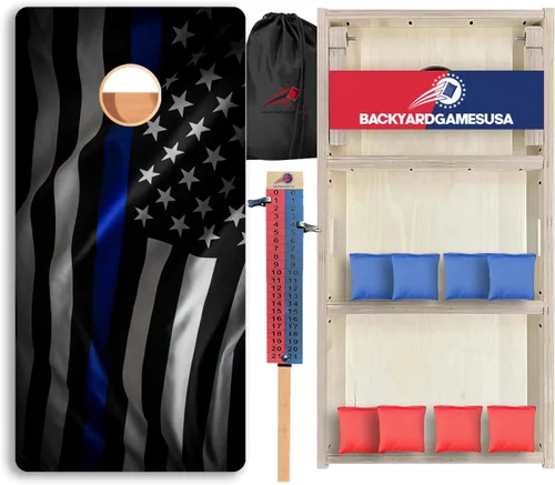 Vista 134 de BackYardGamesUSA Juego de tablas de Cornhole Pro Fabricado en Estados Unidos Abedul báltico 3/4 Sin rebote Patas triples gruesas Dos 2