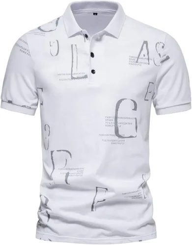 Vista 2 de Polo de golf para hombre con botones ajustado ajuste seco manga corta estilo Henley