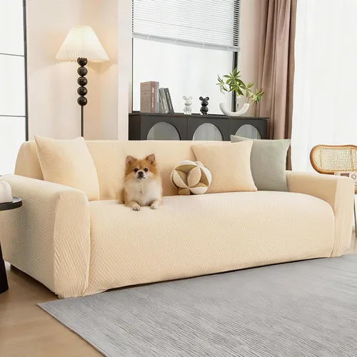 Vista 3 de Fundas Elásticas para Sofá, Fundas para Sofá de 3 Cojines Apto para Mascotas, Lavable, Protector de Muebles para Sofá con Parte Inferior Elástica