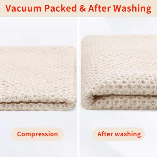 Vista 302 de Homaxy Paños de cocina de 100% algodón con tejido de gofre, ultra suaves, absorbentes, de secado rápido, 12 x 12 pulgadas, paquete de 6, amarillo