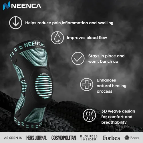 Vista 31 de NEENCA - Rodillera profesional de compresión, tecnología de punto horizontal, grado médico, para desgarro de menisco, ligamento anterior cruzado