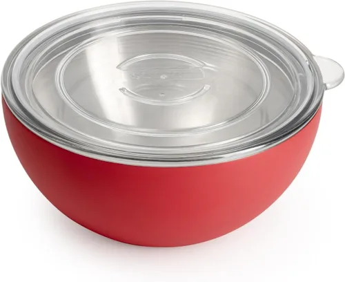 Vista 9 de served Cuenco pequeño aislado con tapa (20 onzas / 0.6 cuartos de galón) – Tazón de acero inoxidable de doble pared para alimentos calientes y fríos