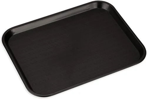 Vista 2 de Carlisle FoodService Products Bandeja de plástico para comida rápida, 14 x 18 pulgadas, color negro (paquete de 2)