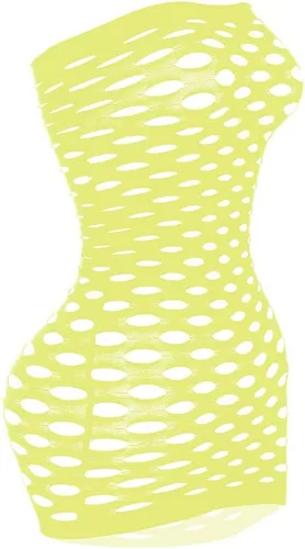 Sexy mujer sin tirantes de red lencería ropa de dormir mini vestido tubo Chemise Body talla única