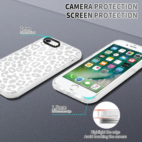 Vista 6 de Paquete de 2 Fundas con Estampado de Chiita para Apple iPhone 7/8/iPhone SE 2020/2022, de 4.7 Pulgadas, Funda Transparente Linda Coquette