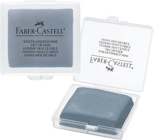 Faber-Castell Borrador amasable para artistas en estuche de almacenamiento, borradores absorbentes amasados, borrador de arte, paquete de 1, color