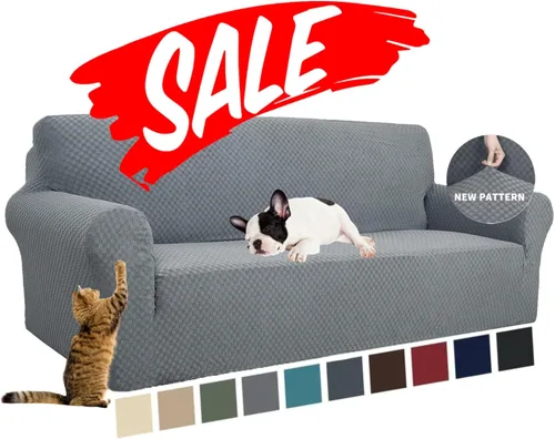 Vista 72 de YEMYHOM - Funda para sofá con diseño de jacquard, funda de gran elasticidad para sala de estar, funda de sillón a prueba de perros y gatos