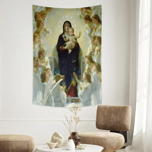 Vista 8 de Conank Tapiz de Jesús, arte de pared de Dios, tapices de Jesús, decoración de lienzo para sala de estar, dormitorio, decoración del hogar, 40 x 24