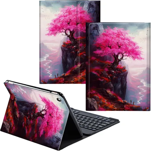Vista 90 de Funda para Samsung Galaxy Tab S6 Lite 2022/2020 Teclado inalámbrico desmontable y cubierta de cuero PU Funda protectora para tableta para Samsung