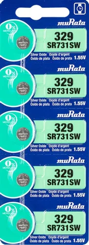 Vista 8 de Murata 329 SR731SW Batería 1.55V Celda de botón de reloj de óxido de plata - Sustituye a Sony 329 (2 baterías)