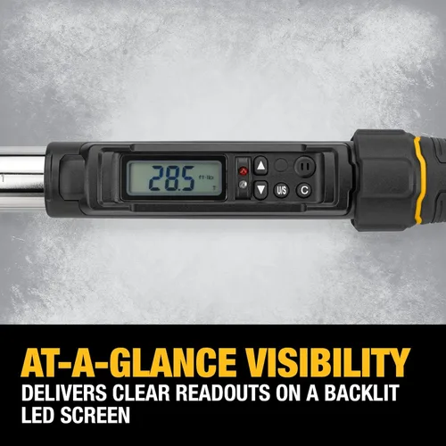 Vista 5 de DEWALT Llave dinamométrica digital, accionamiento de 1/2 pulgada, 50-250 FT-LB, con estuche de almacenamiento (DWMT17060)