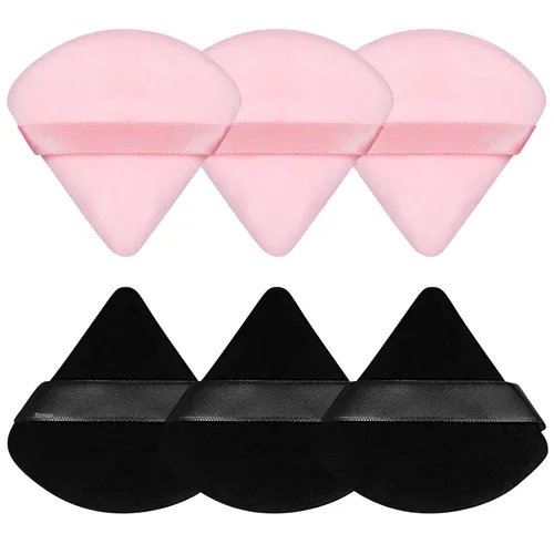 Vista 27 de 6 Piezas Borla de Polvo Triangular Esponja de Maquillaje Suave Borla de Maquillaje para Polvo Facial Base Cosmética Esponja Herramienta