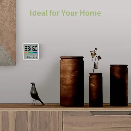 Vista 7 de NOKLEAD Higrómetro Termómetro de Interior, Termómetro Digital de Escritorio con Monitor de Temperatura y Humedad, Medidor de Humedad Preciso
