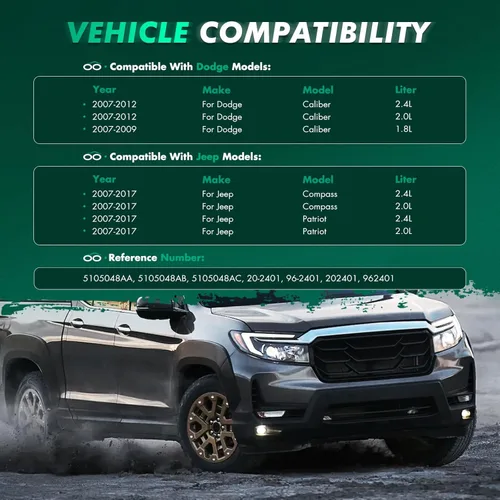Vista 2 de SCITOO Bomba de dirección asistida, con polea, 2007-2012 para Dodge Caliber, 2007-2017 para Jeep Compass, 2007-2017 para Jeep Patriot, reemplazo #
