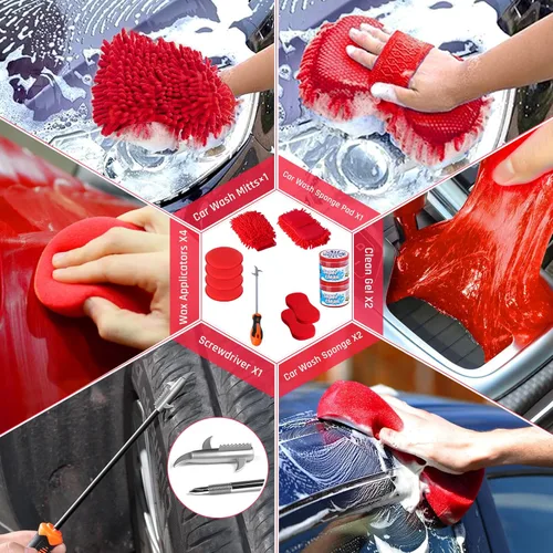 Vista 7 de Kit de Detallado de Auto de 37 Piezas Limpiador de Interiores, Kit de Detallado Automático, Aspiradora de Auto Kit de Detallado de Interiores