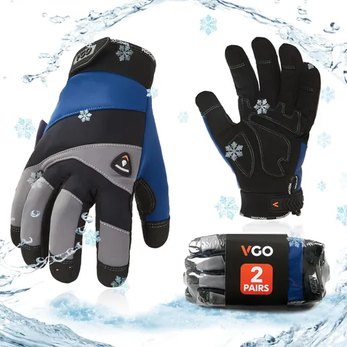Vista 6 de Vgo... -20℃/-4°F COLDPROOF,Winter Work Gloves, Oil Resistant, Water Resistant & Windproof Gloves(Black&Gray,SL7721FW)