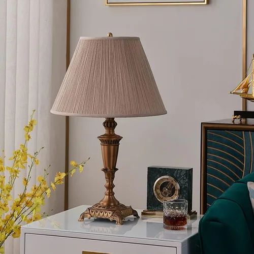Vista 6 de Desk Lamp Desk Light Chinese Style Copper Table Lamp Bedroom Bedside Lamp Modern Living Room Decoration Retro Table Lamps Office Study Decor Desk