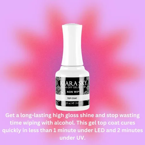 Vista 4 de KIARA SKY Esmalte de uñas de gel LED UV de fácil eliminación, capa superior sin necesidad de limpieza